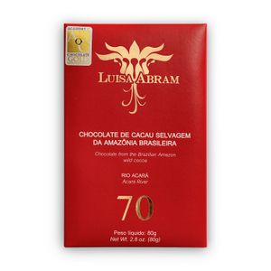 BARRA DE CHOCOLATE LUISA ABRAM RIO ACARA 70% 80G